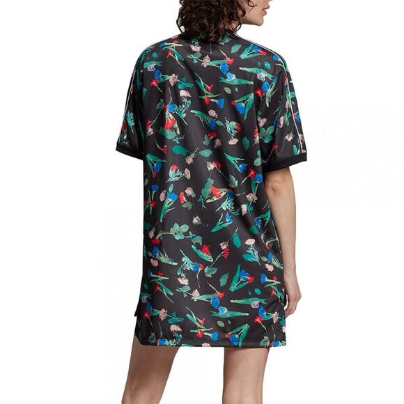 Adidas Womens Bellista Floral Tee Short Sleeves Oversized Shirt Dress  S - Picture 2 of 10